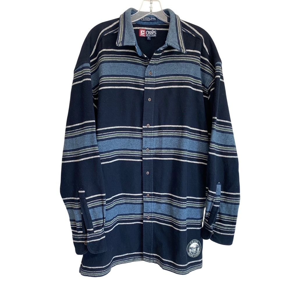 Vintage Chaps Ralph Lauren Mens XL Baja Stripe Wool Blend Fishing Jacket